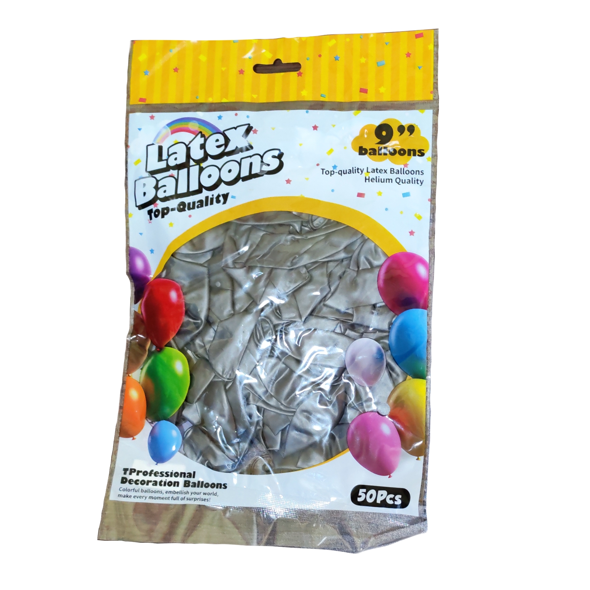 GLOBO CHALLA #9 PLATEADO (CAJA 100/50)