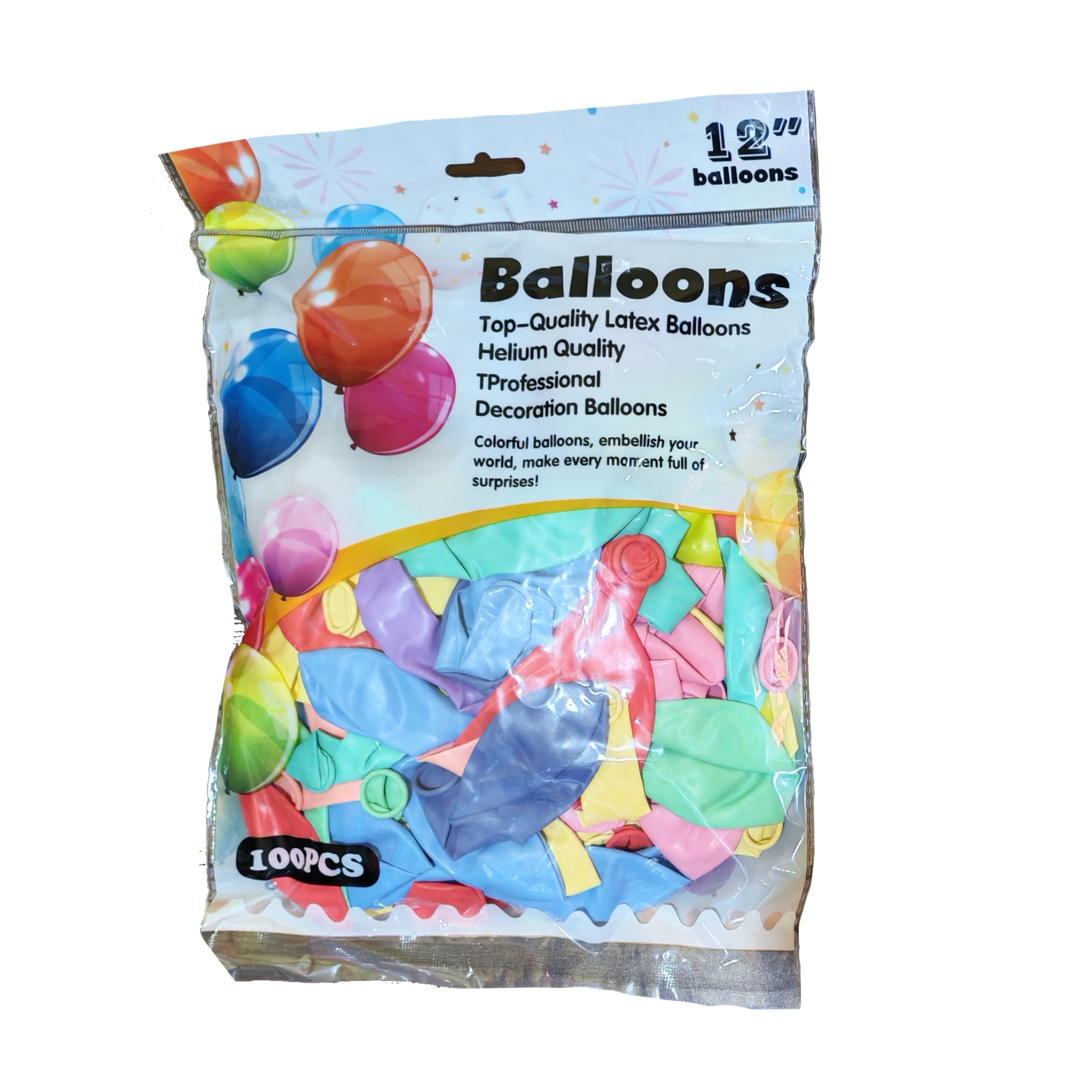 GLOBO CHALLA #12 MIXTO PASTEL (CAJA 100/100)
